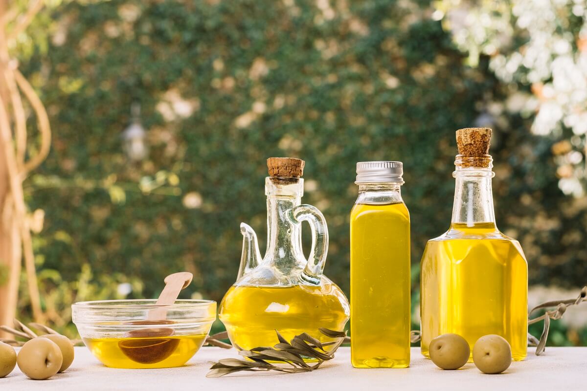bio organic olive oil in bottles